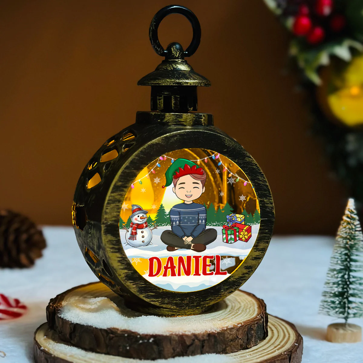 Lovely Family - Personalized Custom Christmas Lantern - Image 2