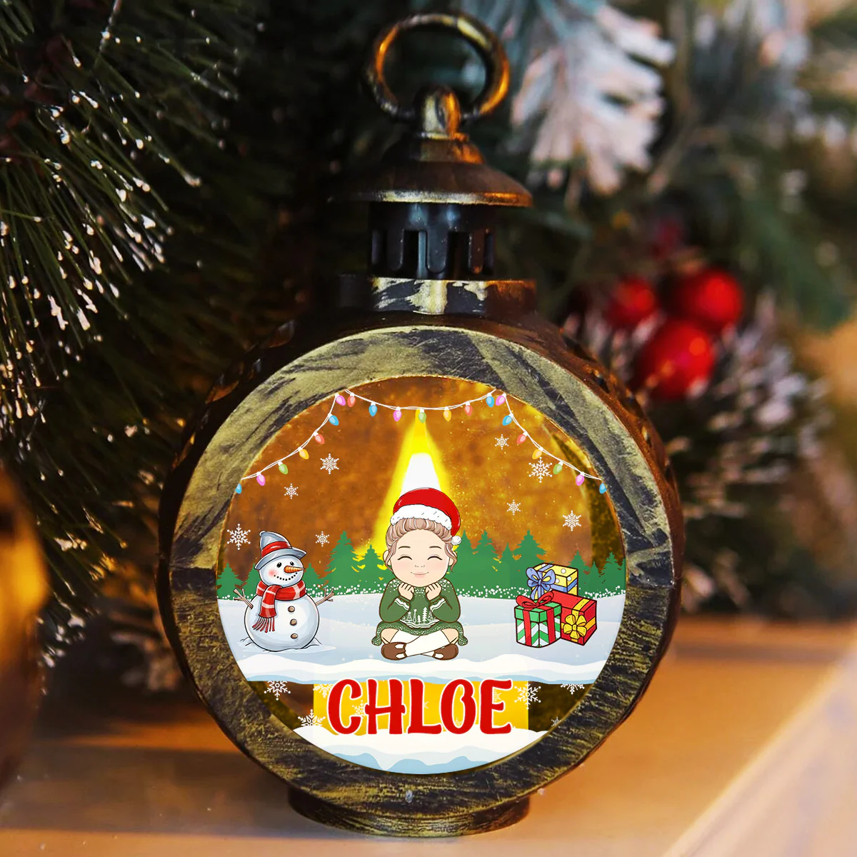 Lovely Family - Personalized Custom Christmas Lantern - Image 3