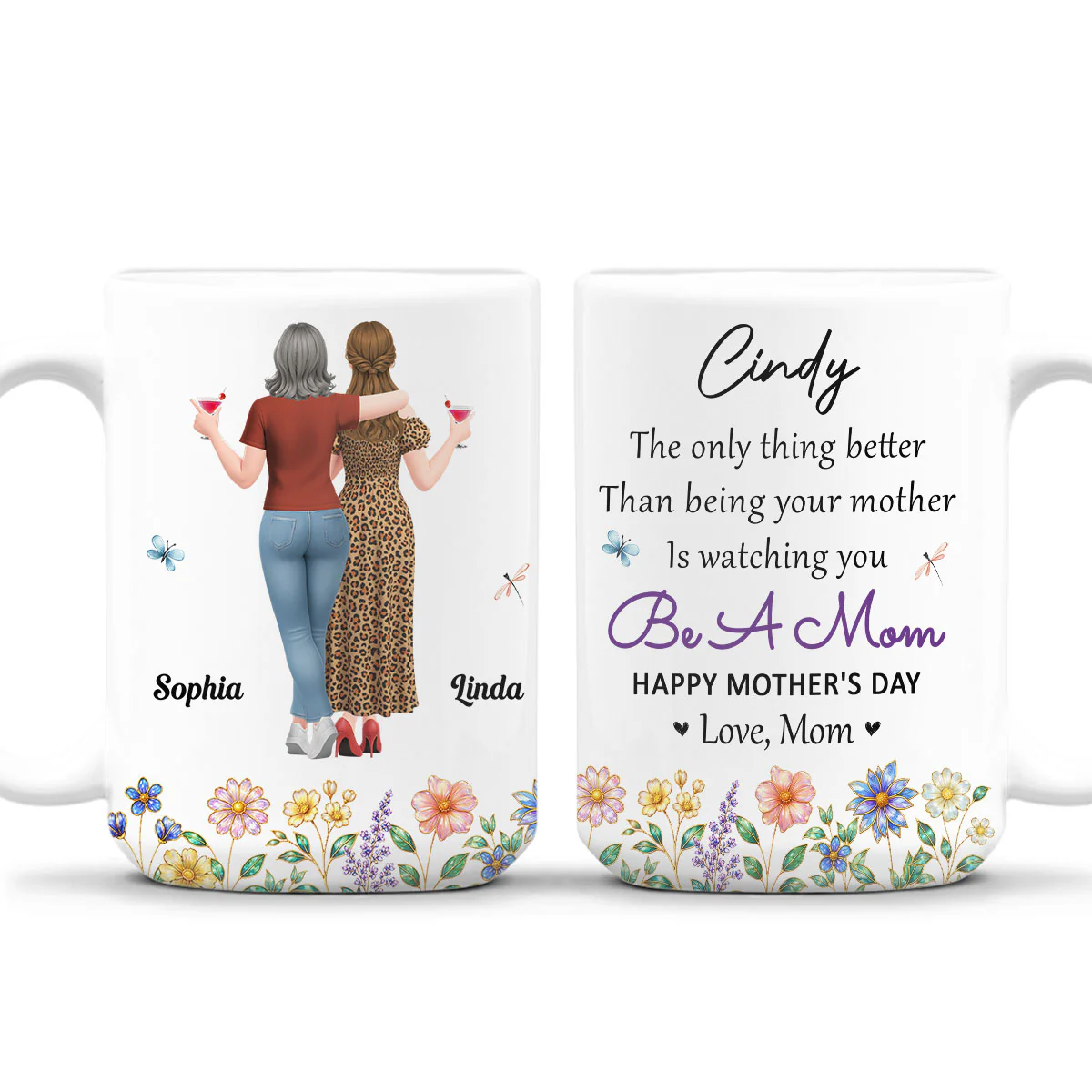 Lovely Flower Daughter - Personalized Custom Coffee Mug - Image 2