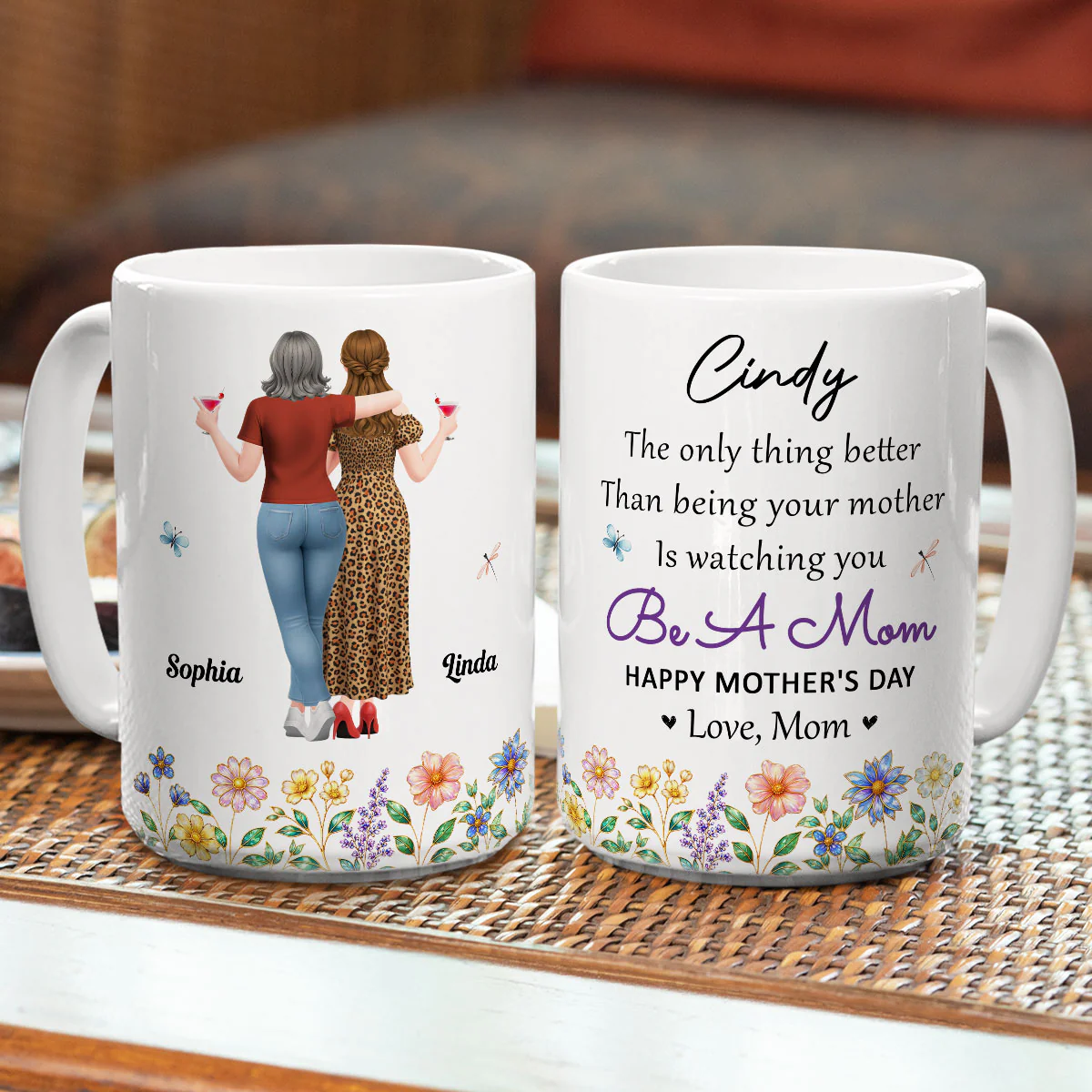Lovely Flower Daughter - Personalized Custom Coffee Mug - Image 5