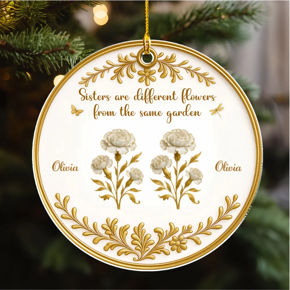 Lovely Flowers - Personalized Custom Acrylic Ornament - Image 6