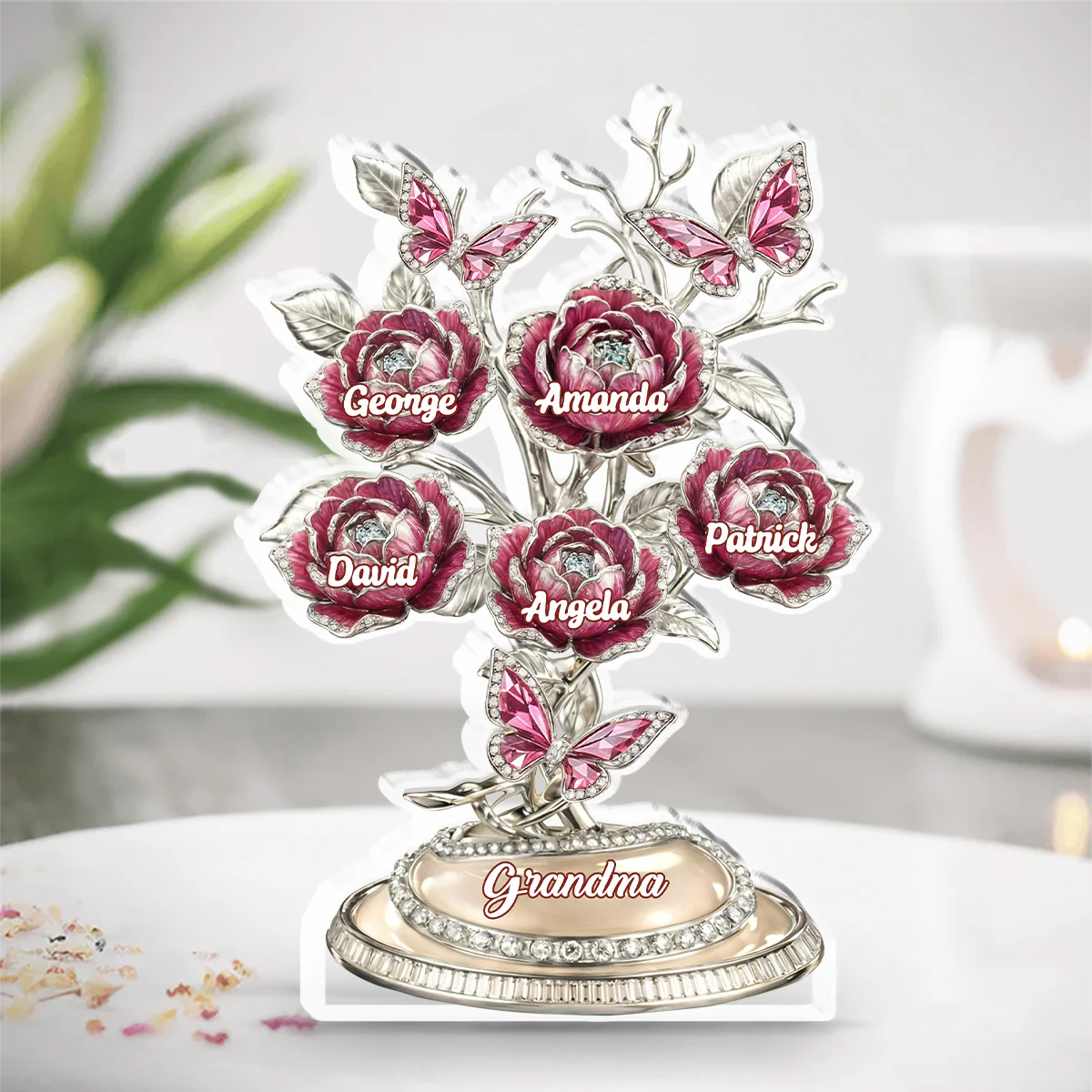 Lovely Flowers - Personalized Custom Acrylic Plaque - Image 2