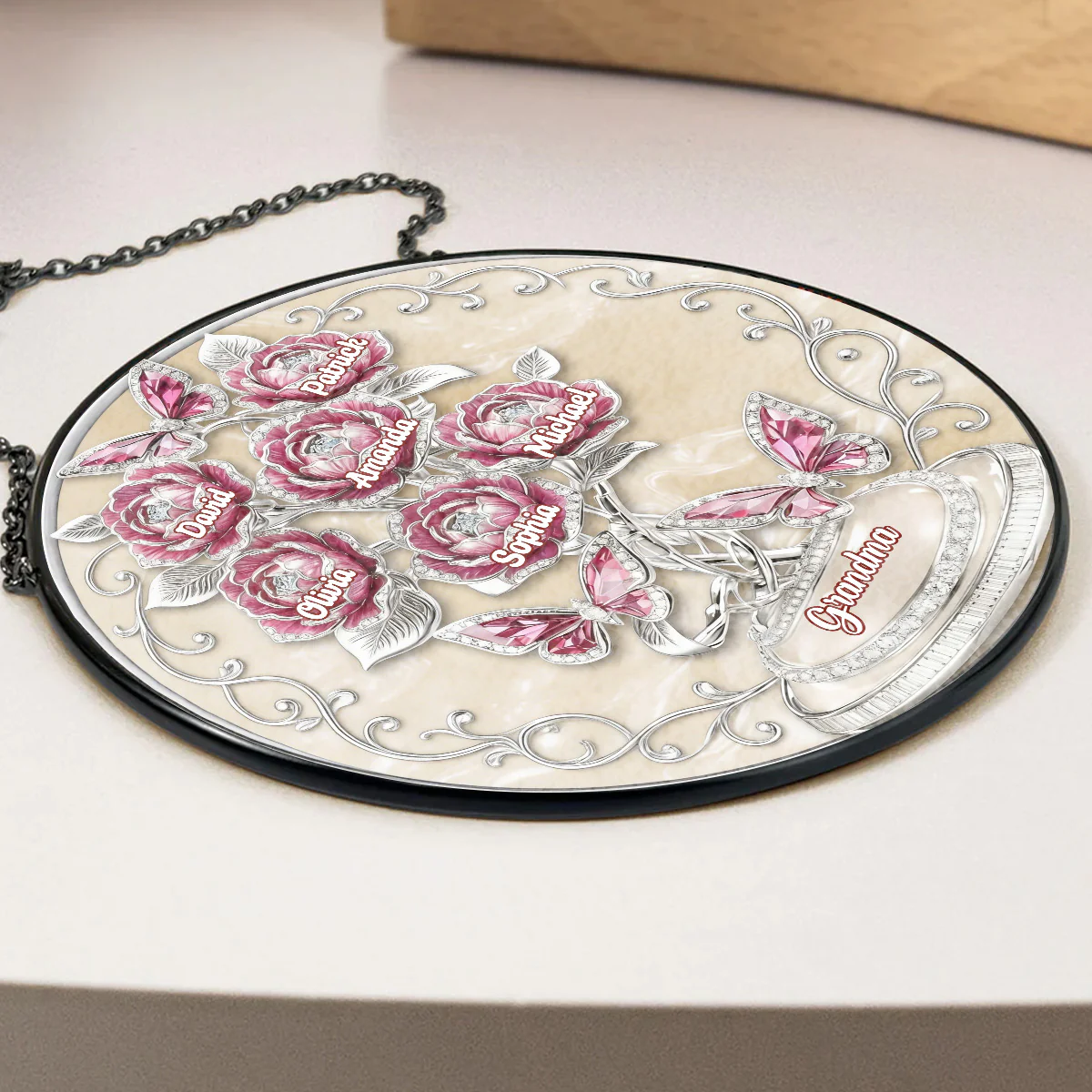 Lovely Flowers - Personalized Custom Window Hanging Suncatcher - Image 3