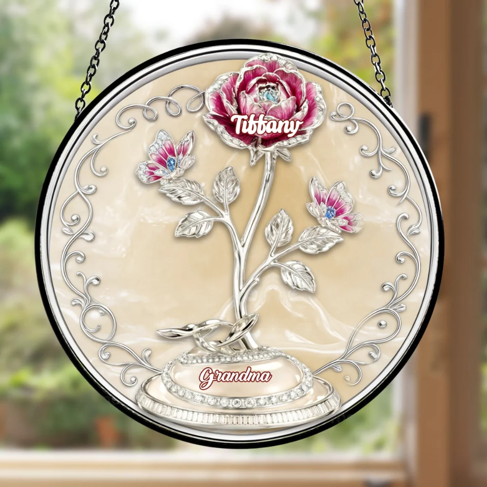 Lovely Flowers - Personalized Custom Window Hanging Suncatcher - Image 7