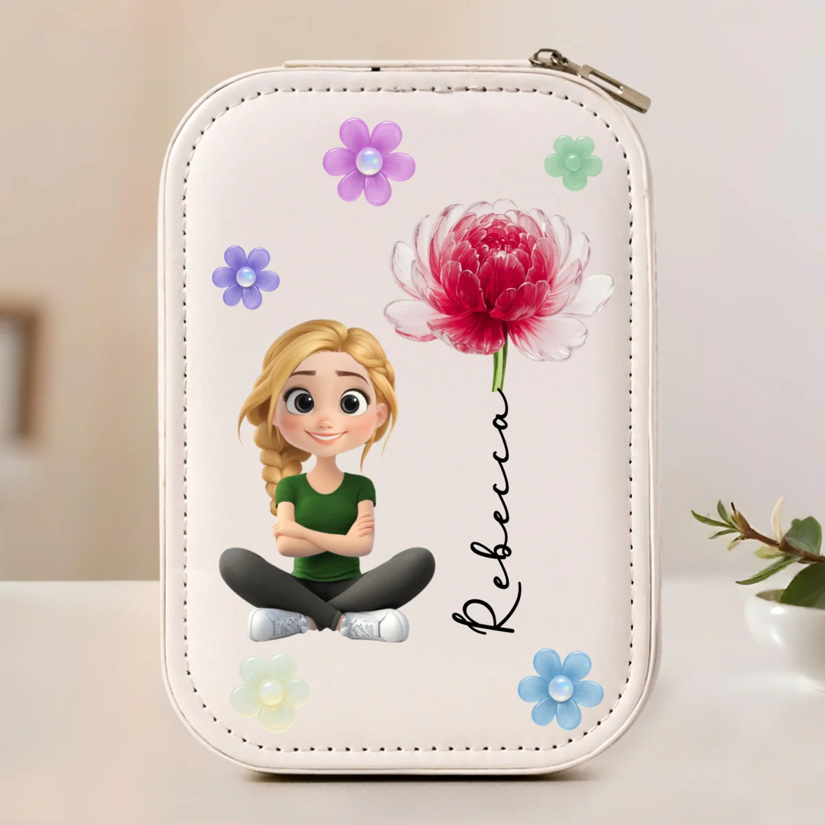 Lovely Girl - Personalized Custom Jewelry Box With LED Mirrorr - Image 10