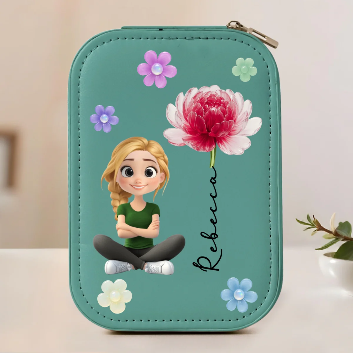 Lovely Girl - Personalized Custom Jewelry Box With LED Mirrorr - Image 9