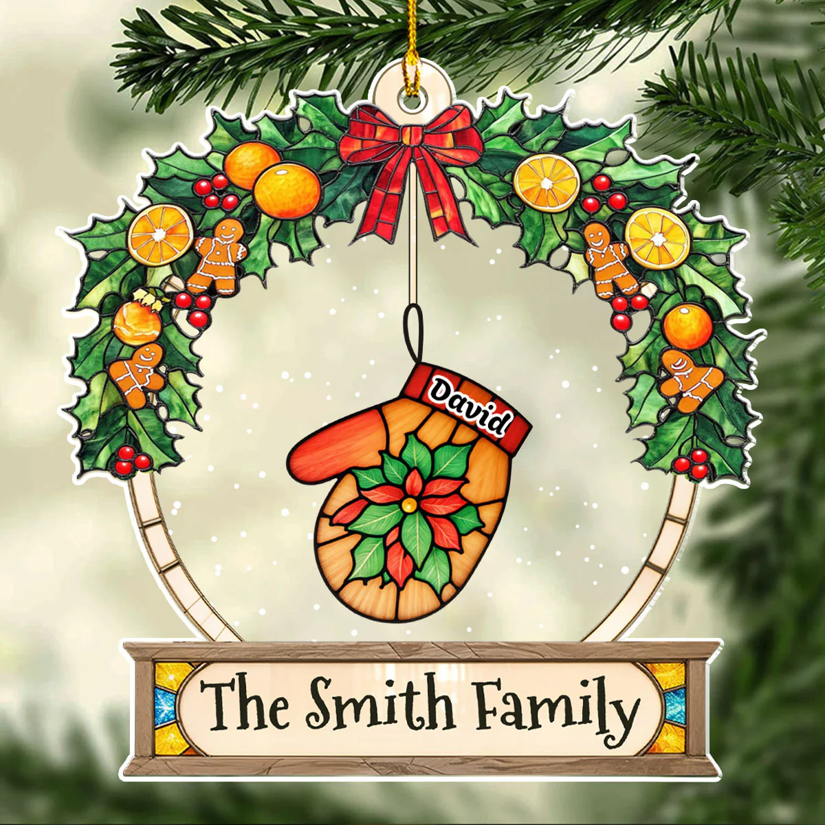 Lovely Gloves Hanging - Personalized Custom Acrylic Ornament - Image 3