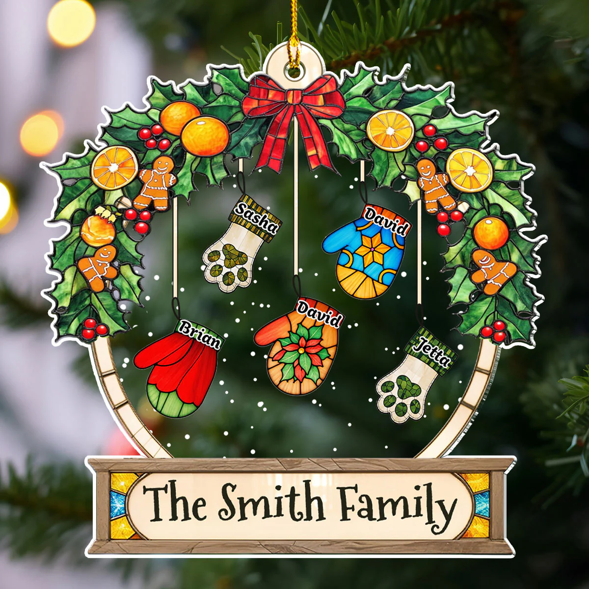 Lovely Gloves Hanging - Personalized Custom Acrylic Ornament - Image 5