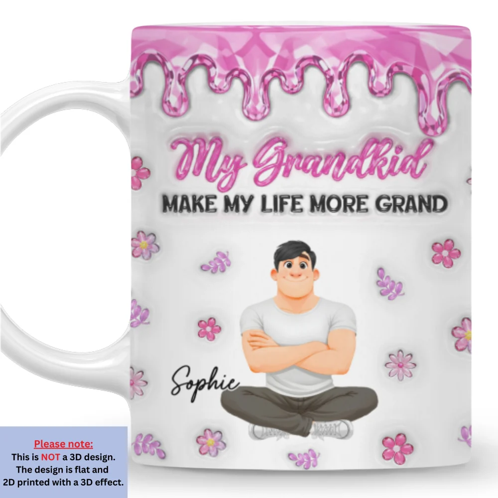 Lovely Grandkids And Grandma - Personalized Custom 3D Inflated Effect Mug - Image 8