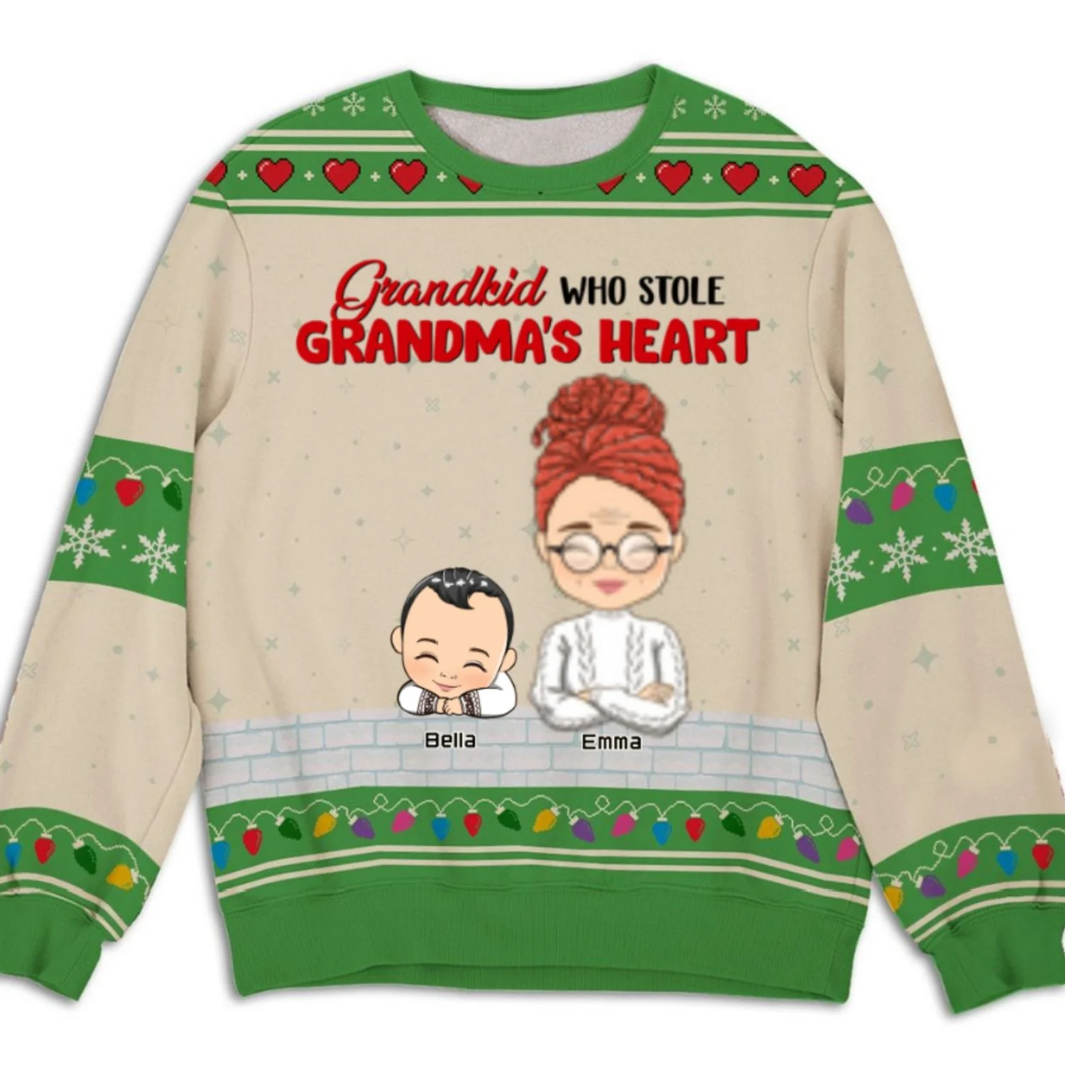 Lovely Grandkids Christmas - Personalized Custom All-Over-Print Sweatshirt - Image 6