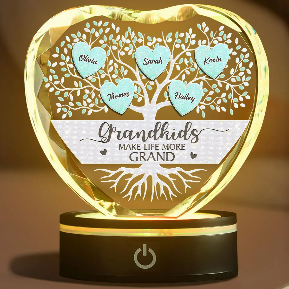Lovely Grandkids - Personalized Custom Crystal Led Light - Image 2
