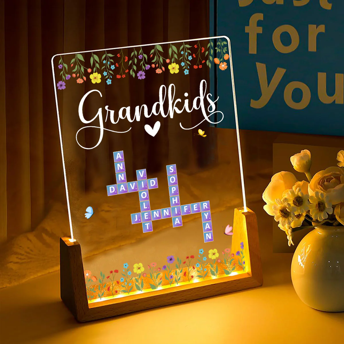 Lovely Grandkids - Personalized Custom Plaque With Walnut Base - Image 2