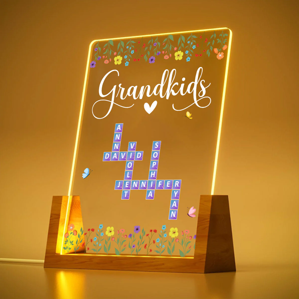 Lovely Grandkids - Personalized Custom Plaque With Walnut Base - Image 3