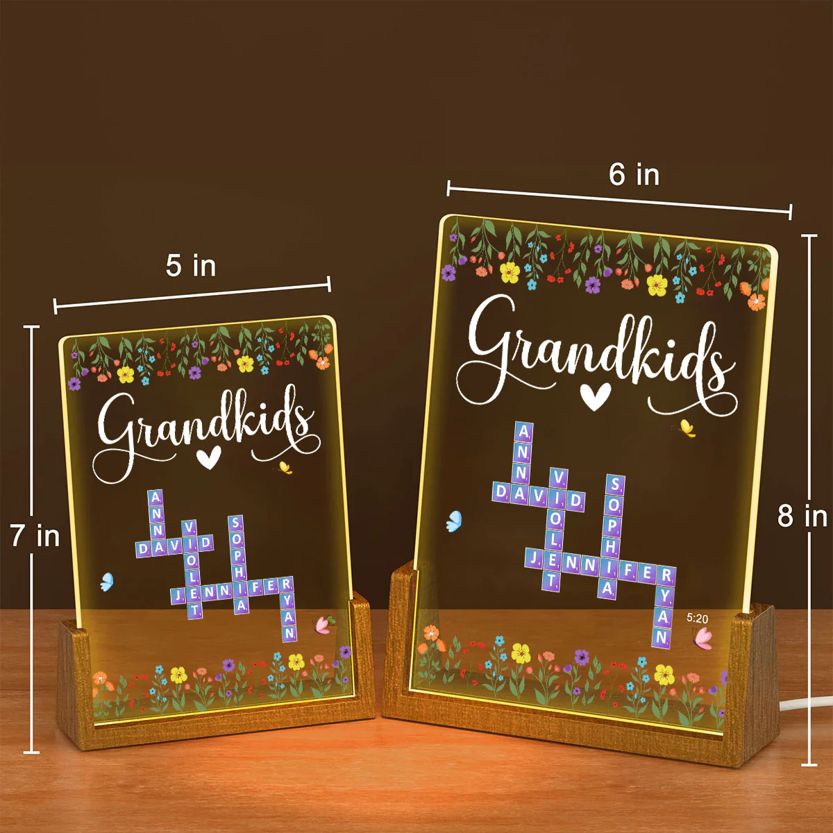 Lovely Grandkids - Personalized Custom Plaque With Walnut Base - Image 4