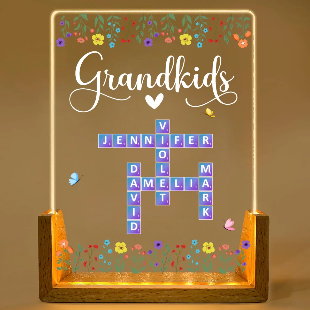 Lovely Grandkids - Personalized Custom Plaque With Walnut Base - Image 7