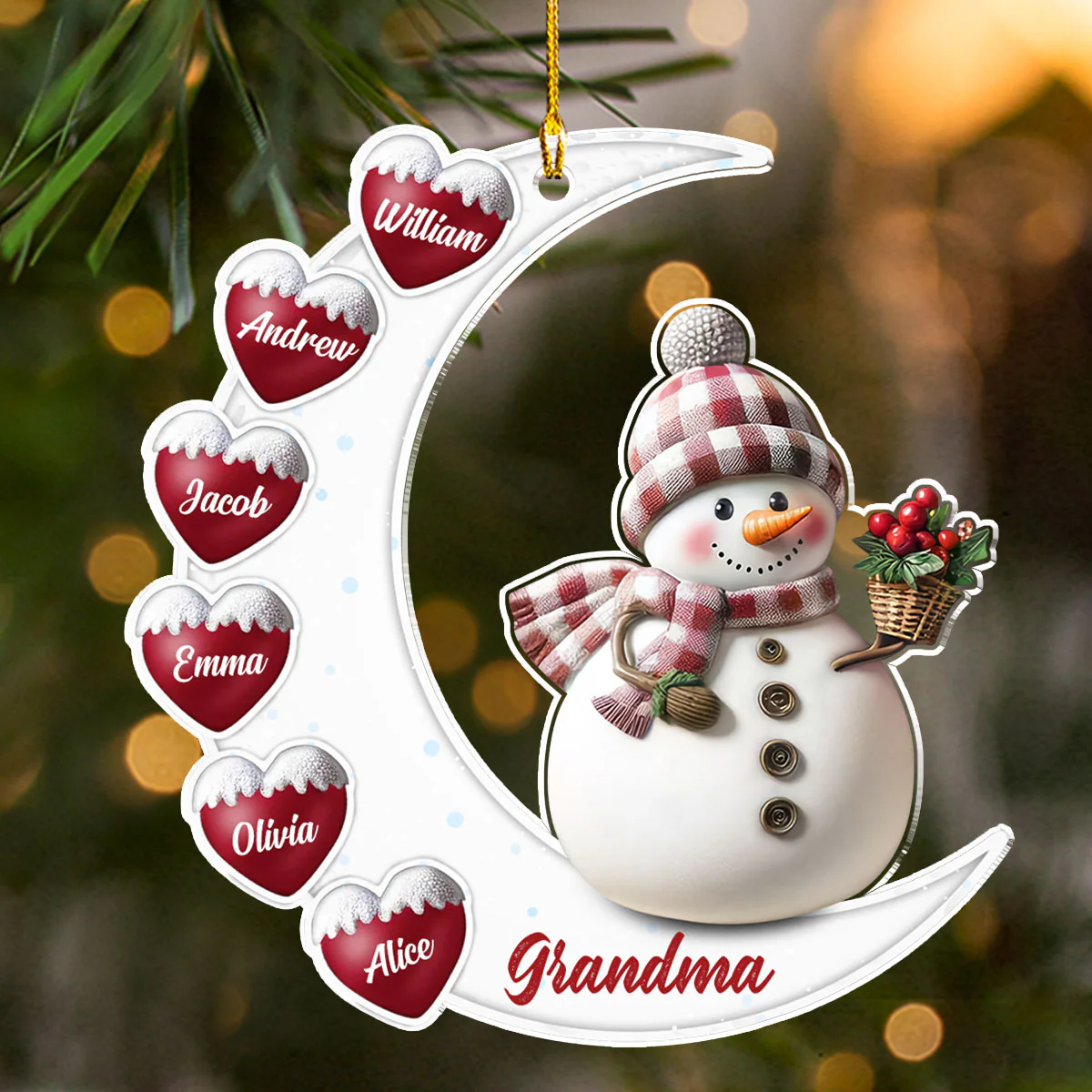 Lovely Grandma 2 - Personalized Custom Acrylic Ornament - Image 3