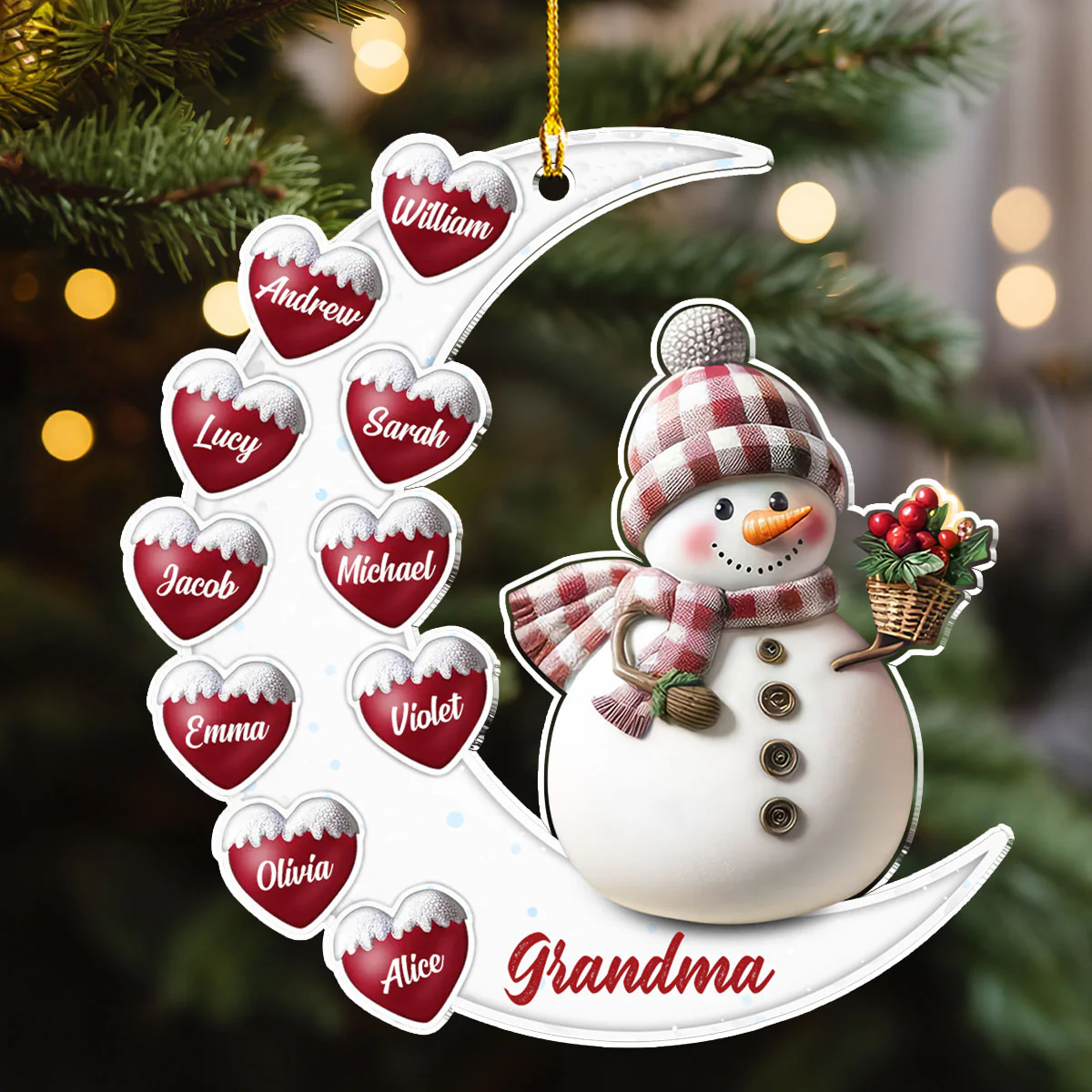 Lovely Grandma 2 - Personalized Custom Acrylic Ornament - Image 4