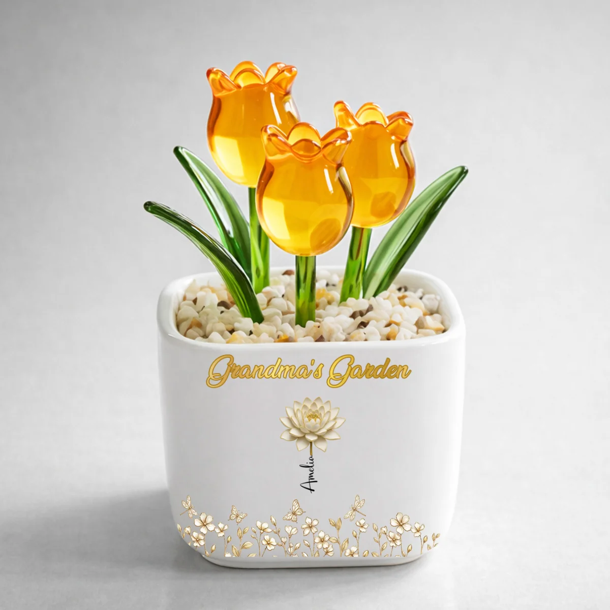 Lovely Grandma Garden- Personalized Custom Glass Everlasting Tulips - Image 10
