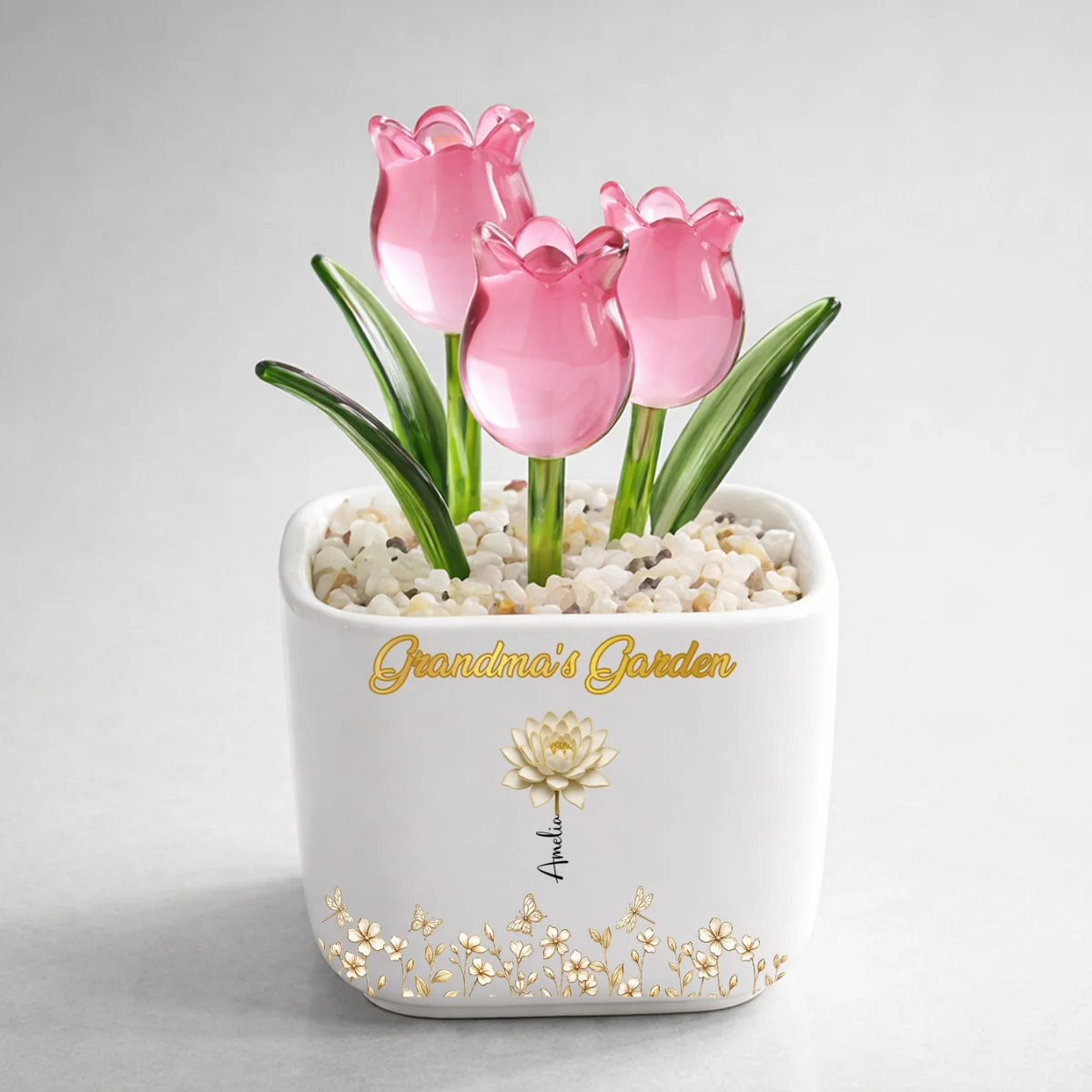 Lovely Grandma Garden- Personalized Custom Glass Everlasting Tulips - Image 8