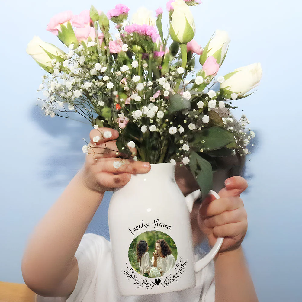 Lovely Grandma Nana Nini - Personalized Custom Home Decor Flower Vase - Image 4