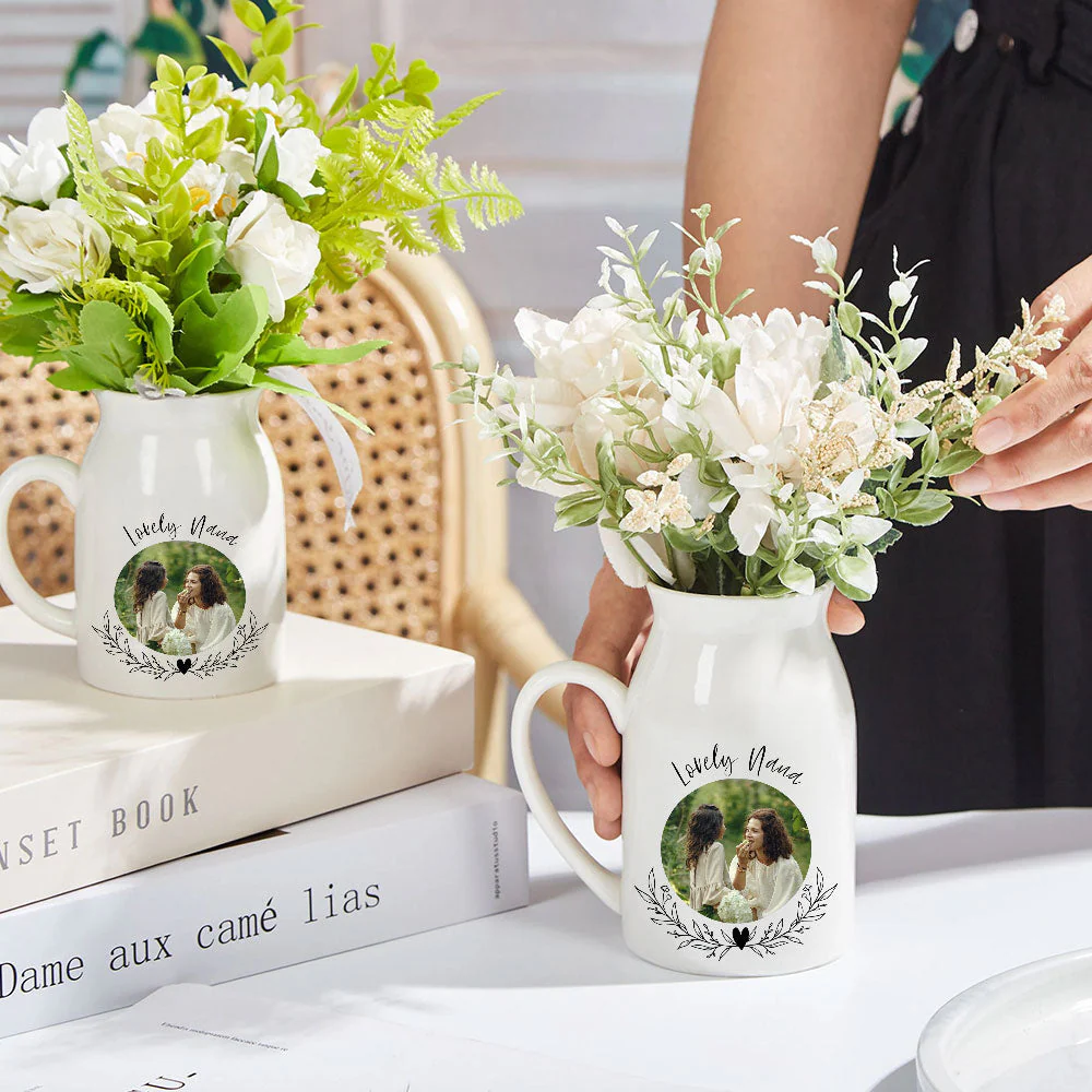 Lovely Grandma Nana Nini - Personalized Custom Home Decor Flower Vase - Image 5