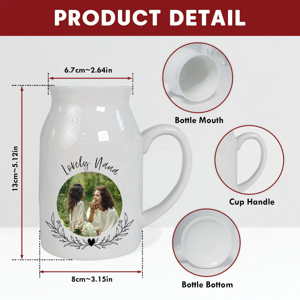Lovely Grandma Nana Nini - Personalized Custom Home Decor Flower Vase - Image 6