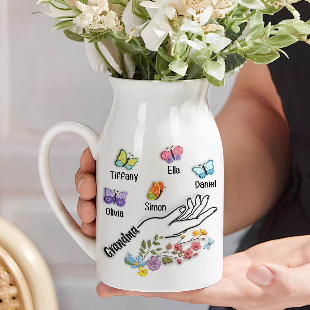 Lovely Grandma - Personalized Custom 3D Inflated Effect Flower Vase - Image 2