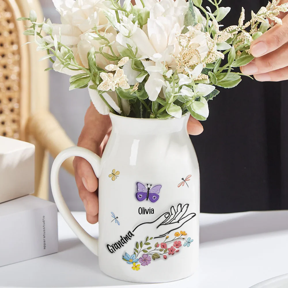 Lovely Grandma - Personalized Custom 3D Inflated Effect Flower Vase - Image 3