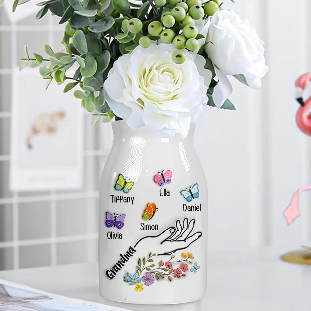 Lovely Grandma - Personalized Custom 3D Inflated Effect Flower Vase - Image 5