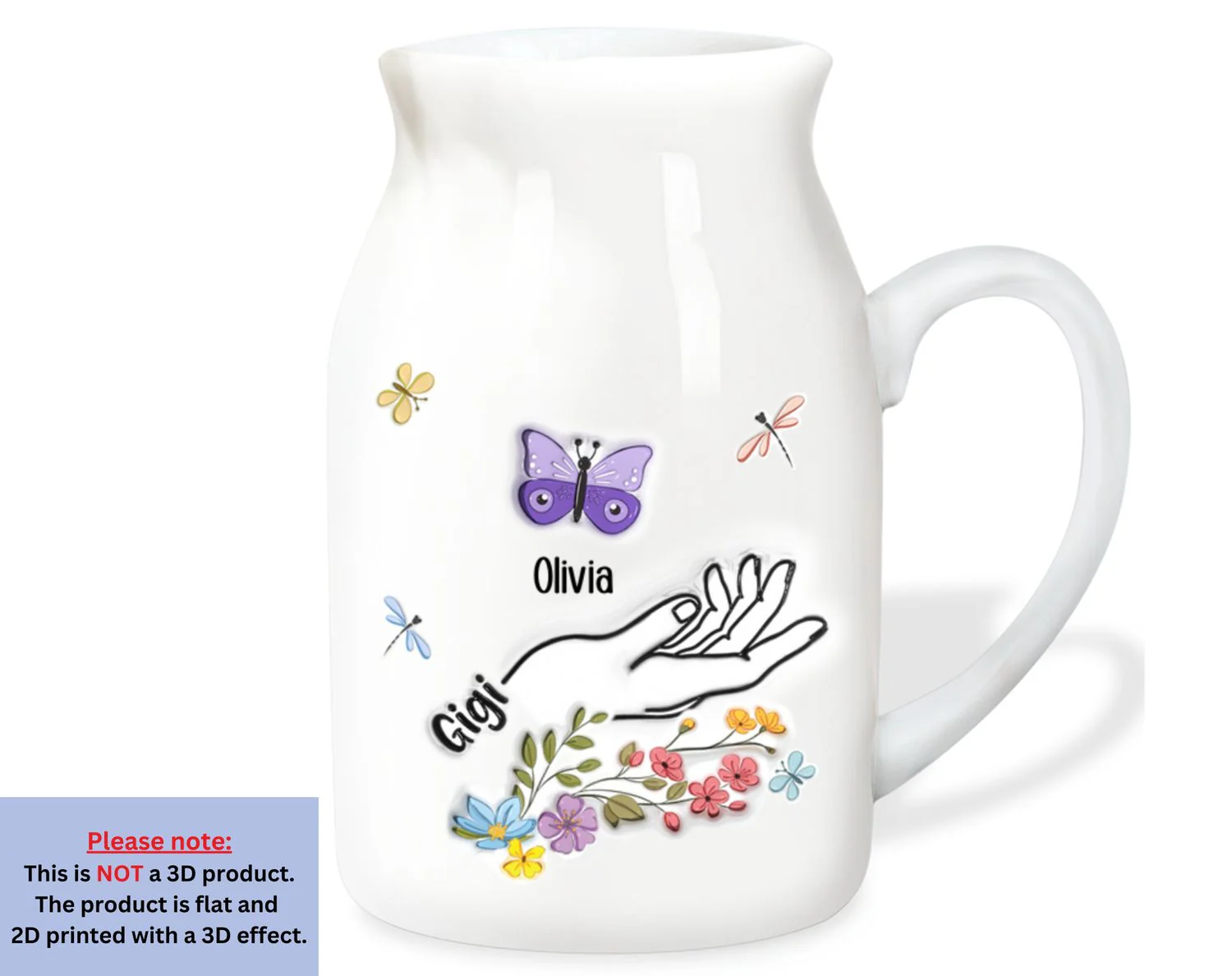 Lovely Grandma - Personalized Custom 3D Inflated Effect Flower Vase - Image 7