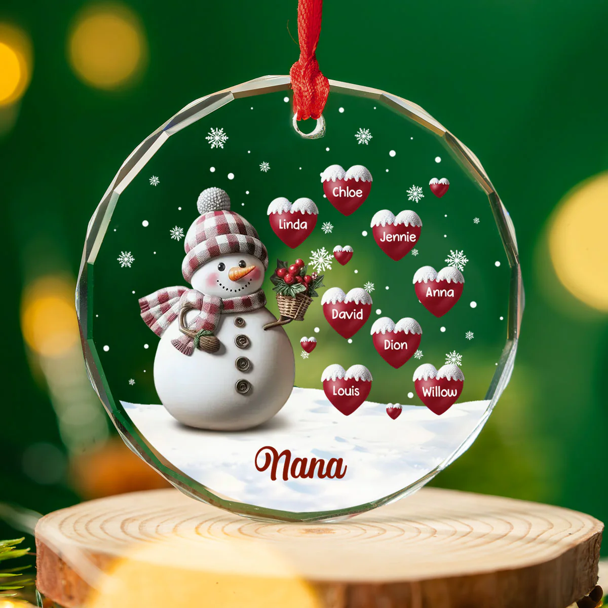 Lovely Grandma - Personalized Custom Glass Ornament - Image 4