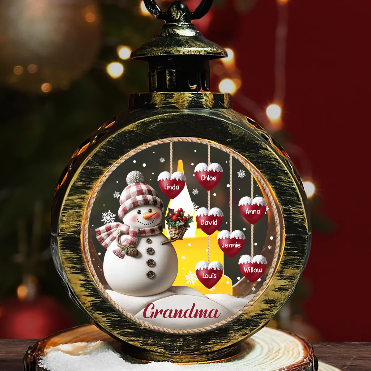Lovely Heart - Personalized Custom Christmas Lantern