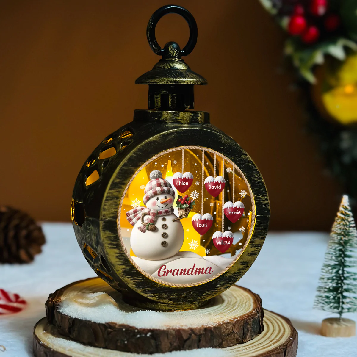 Lovely Heart - Personalized Custom Christmas Lantern - Image 5