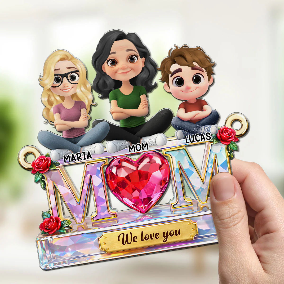 Lovely Mom - Personalized Custom Suncatcher - Image 3