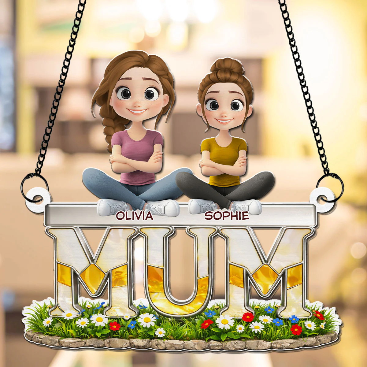 Lovely Mom - Personalized Custom Suncatcher - Image 3