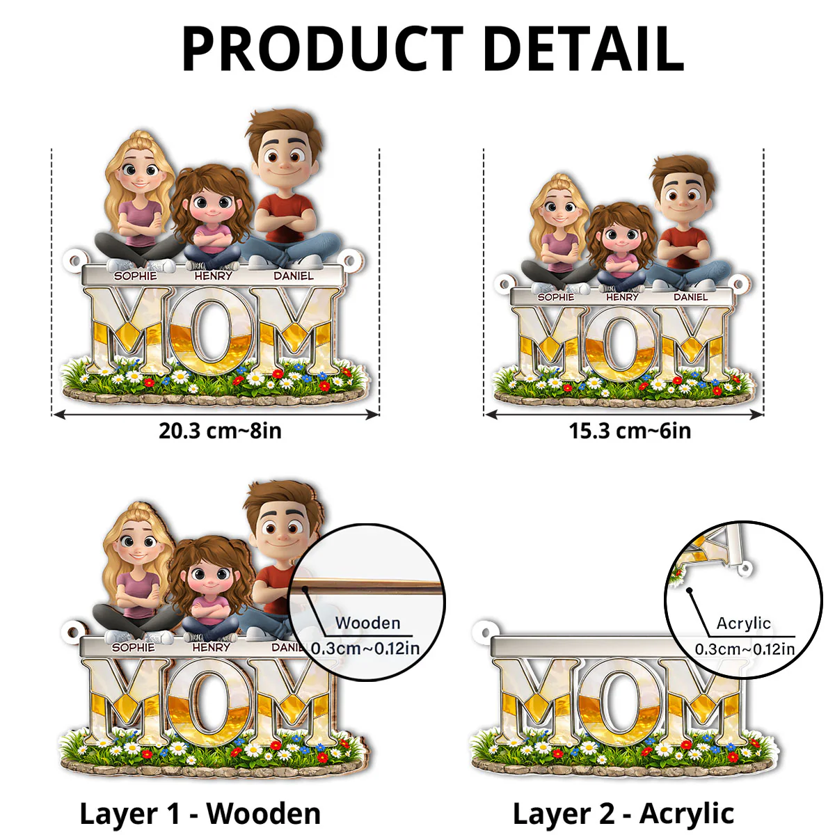 Lovely Mom - Personalized Custom Suncatcher - Image 4