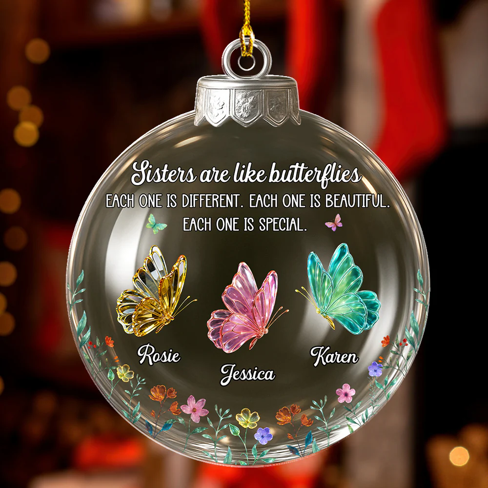 Lovely Siblings - Personalized Custom Acrylic Ornament - Image 2
