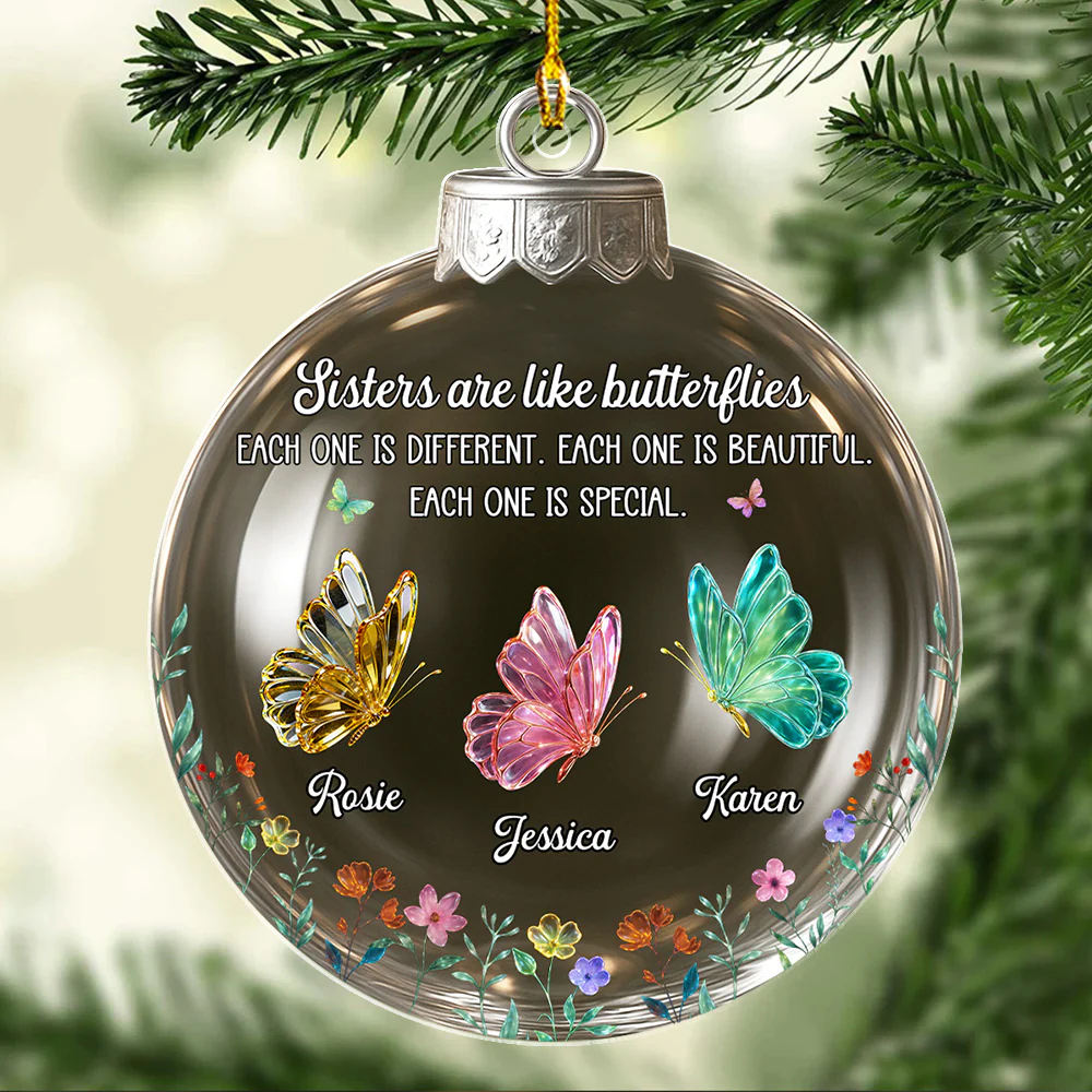Lovely Siblings - Personalized Custom Acrylic Ornament - Image 4