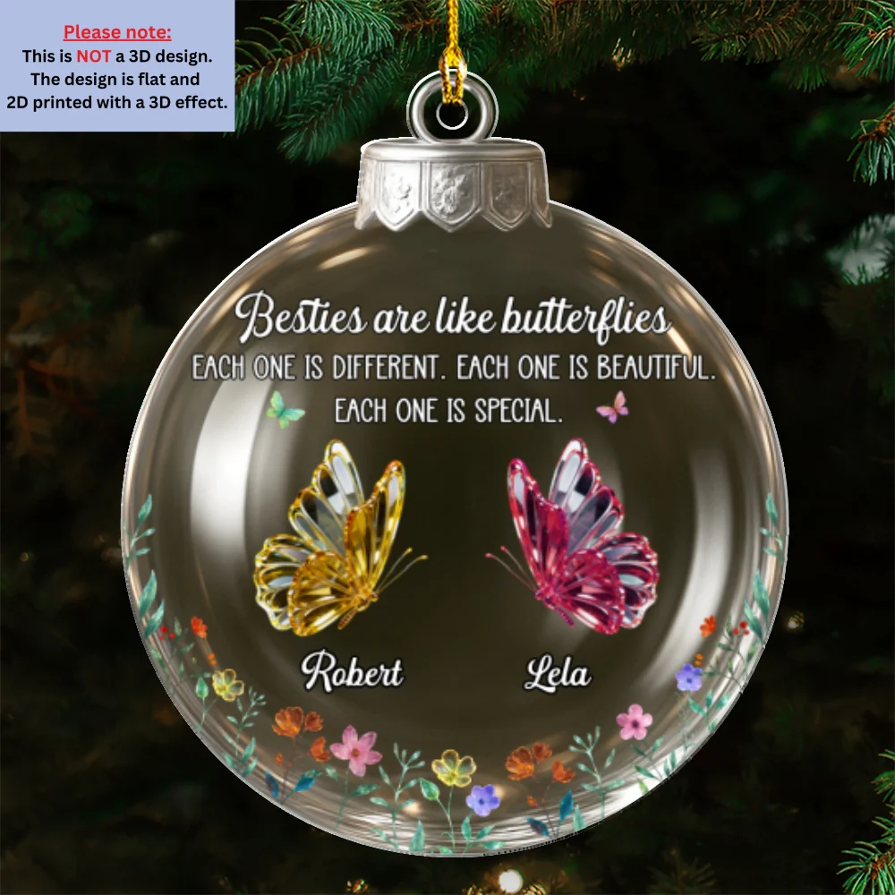 Lovely Siblings - Personalized Custom Acrylic Ornament - Image 7