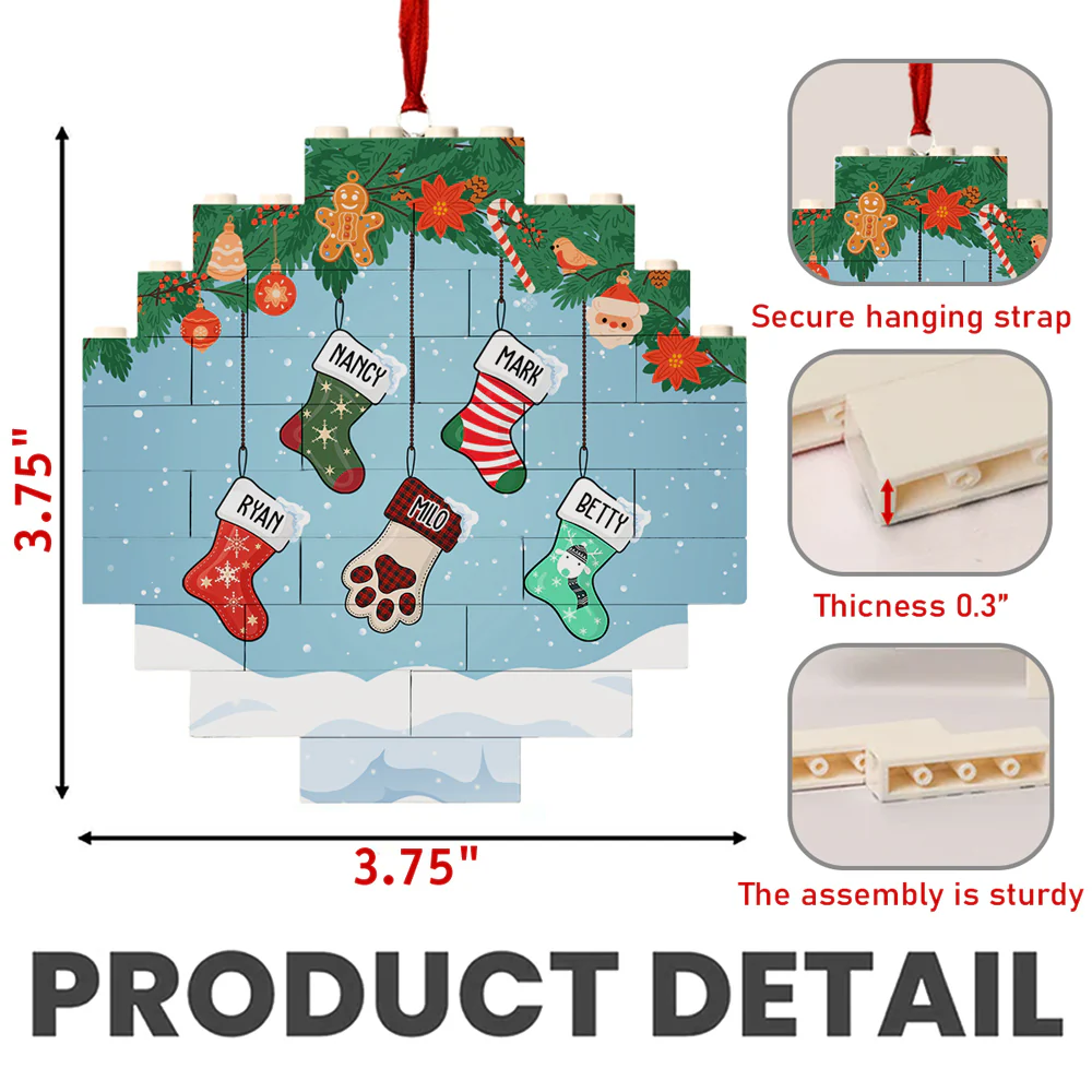 Lovely Stocking - Personalized Custom Puzzle Ornament - Image 5