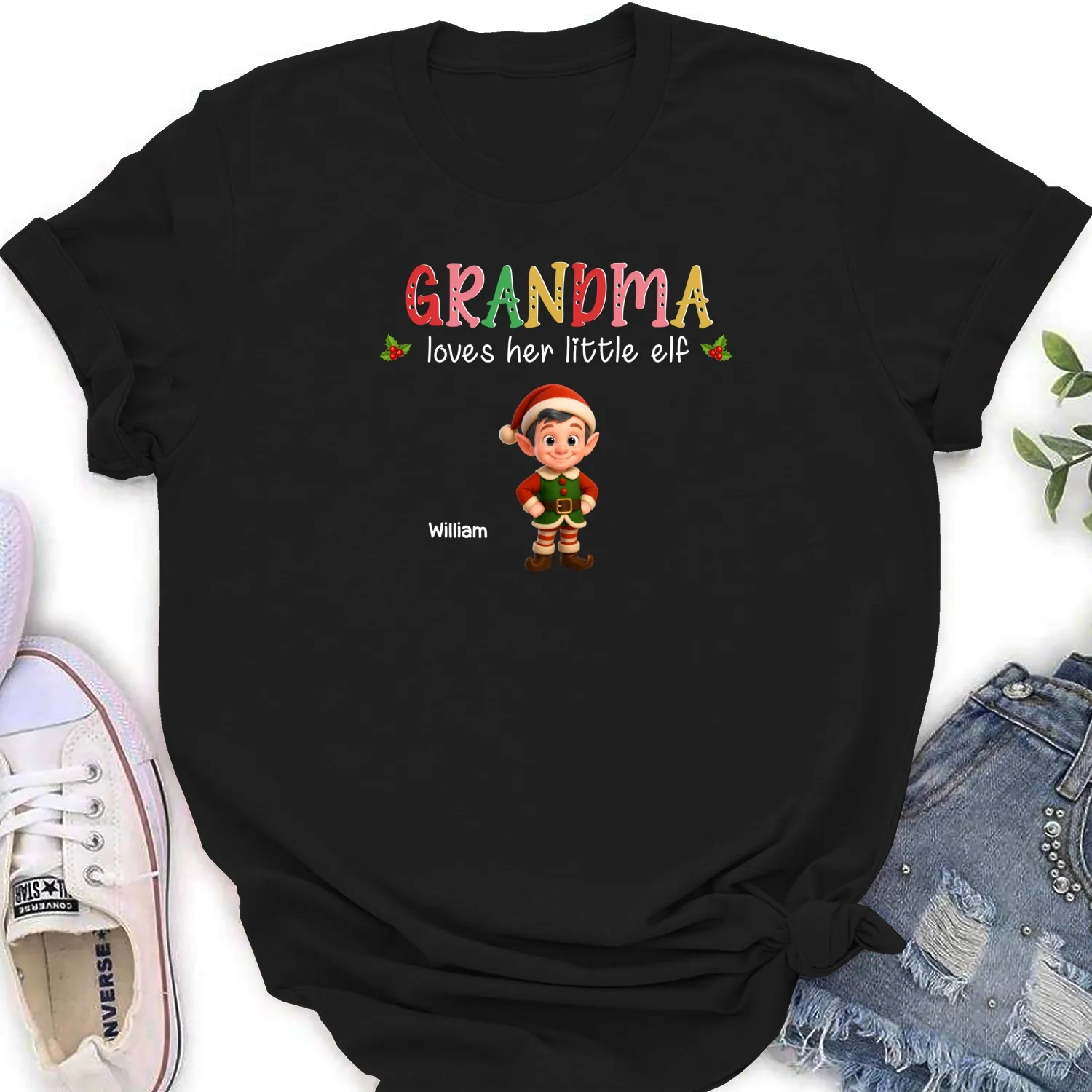 Loves Her Little Elves - Personalized Custom Shirt - Image 16