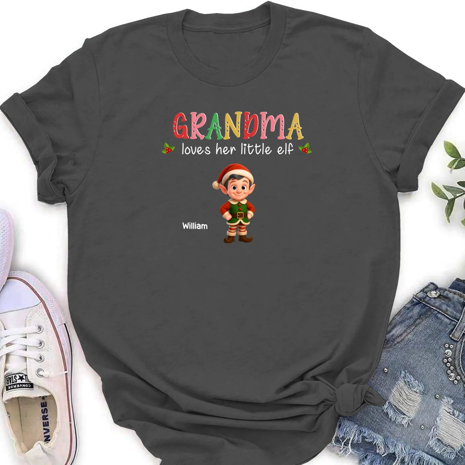 Loves Her Little Elves - Personalized Custom Shirt - Image 17