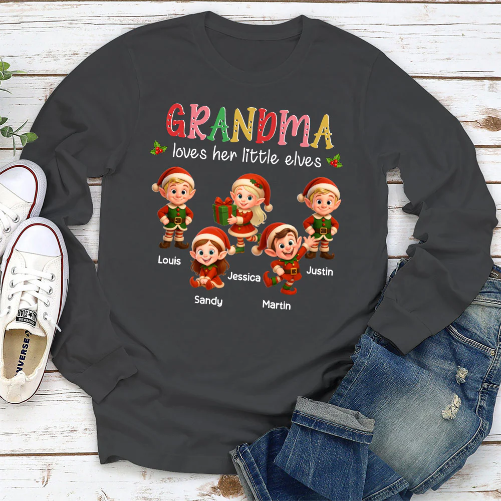 Loves Her Little Elves - Personalized Custom Shirt - Image 4
