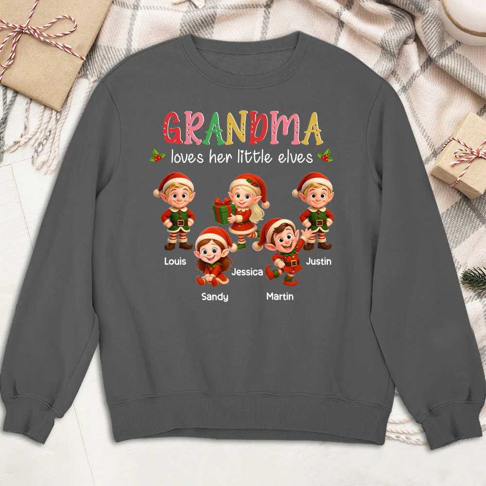 Loves Her Little Elves - Personalized Custom Shirt - Image 5