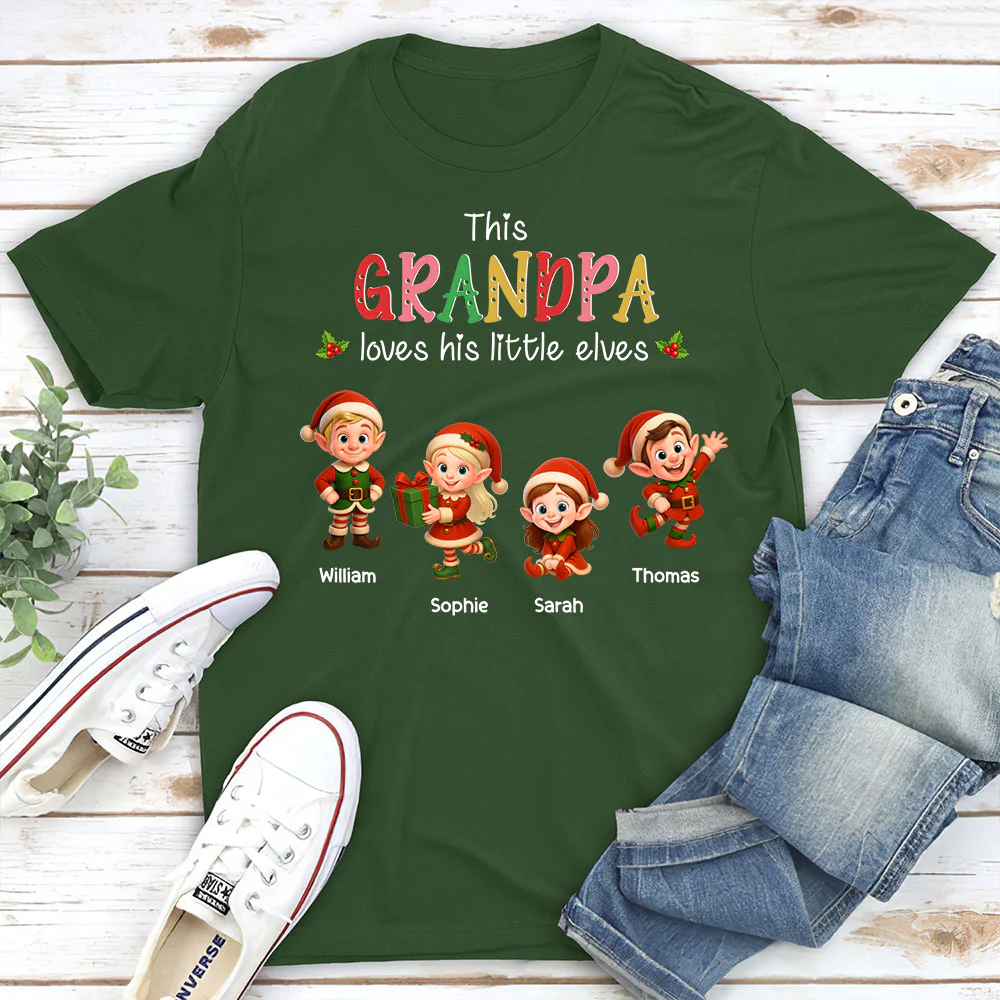 Loves His Little Elves - Personalized Custom Shirt - Image 4