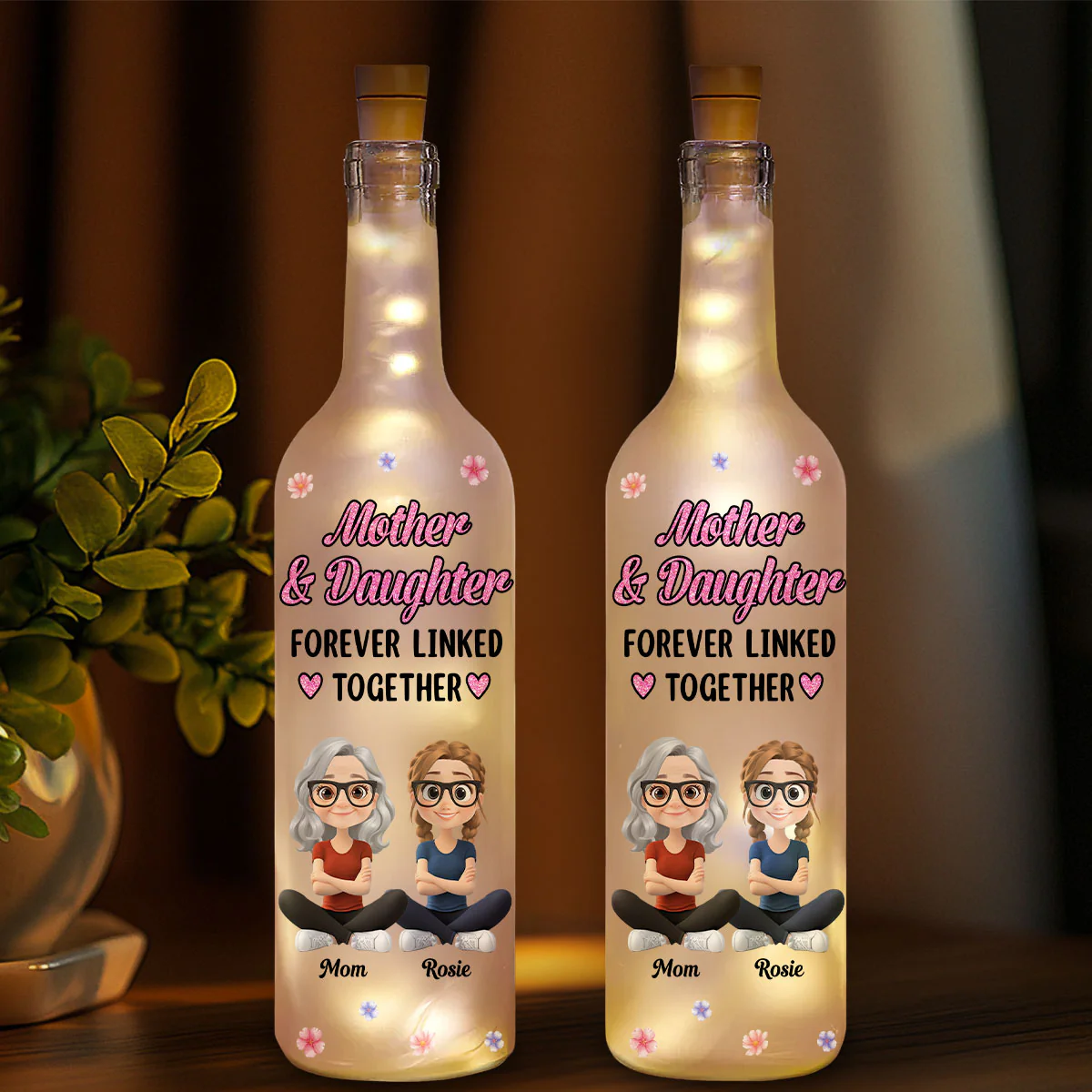 Loving Gift For Mommy - Personalized Custom Bottle Lamp - Image 2