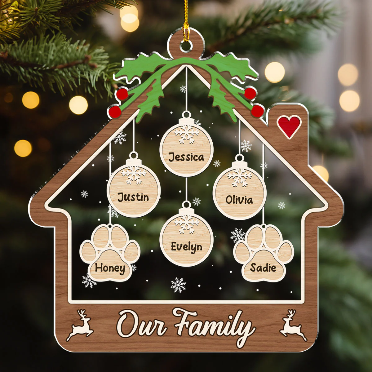Loving Home - Personalized Custom Acrylic Ornament - Image 2