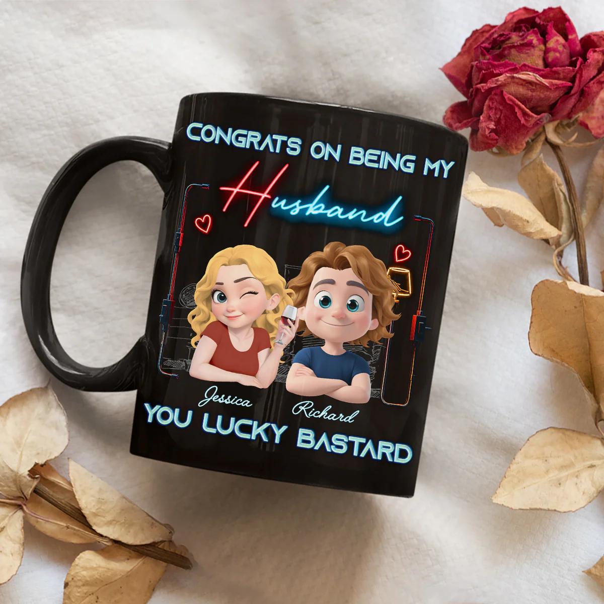 Luckily - Personalized Custom Coffee Mug - Image 2