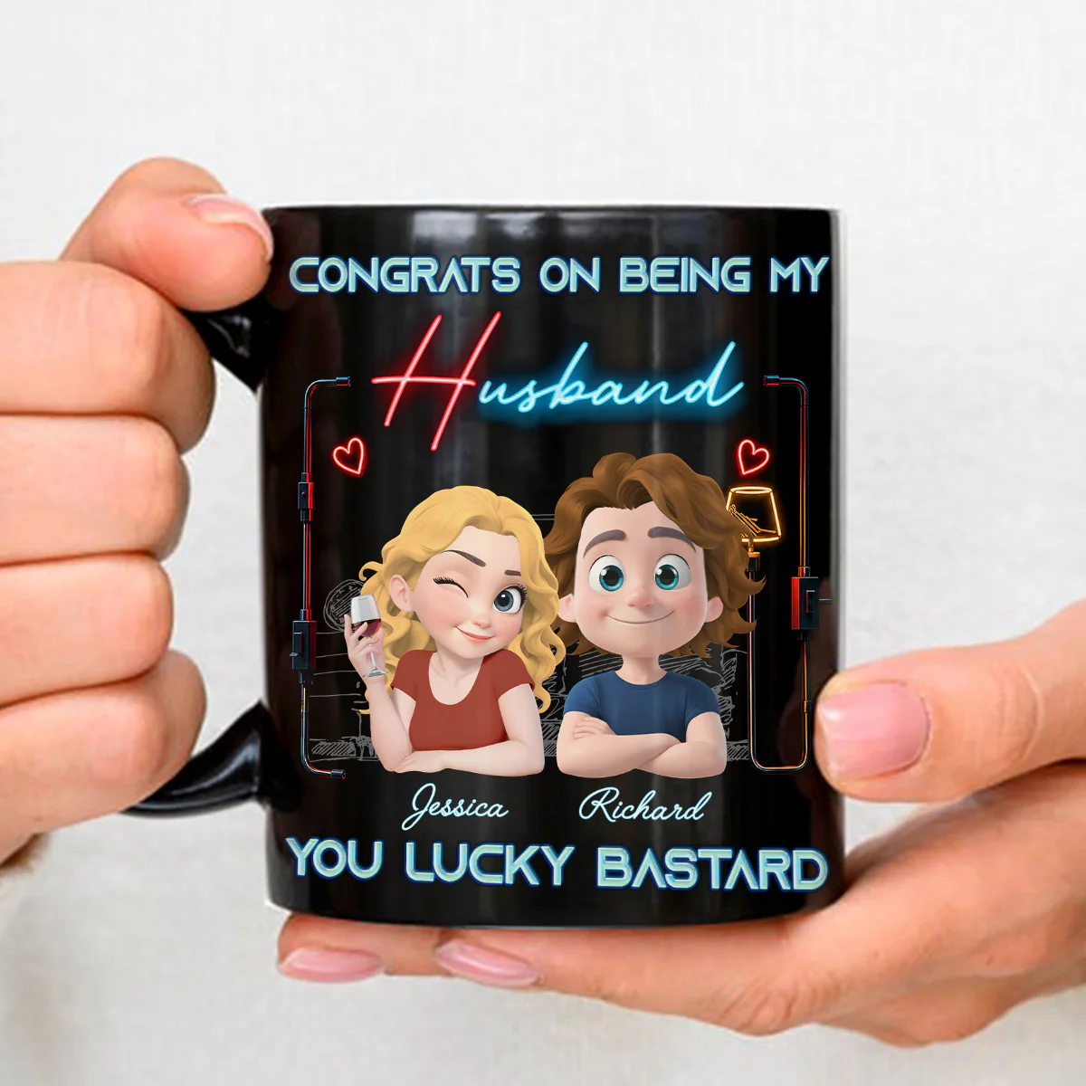 Luckily - Personalized Custom Coffee Mug - Image 3