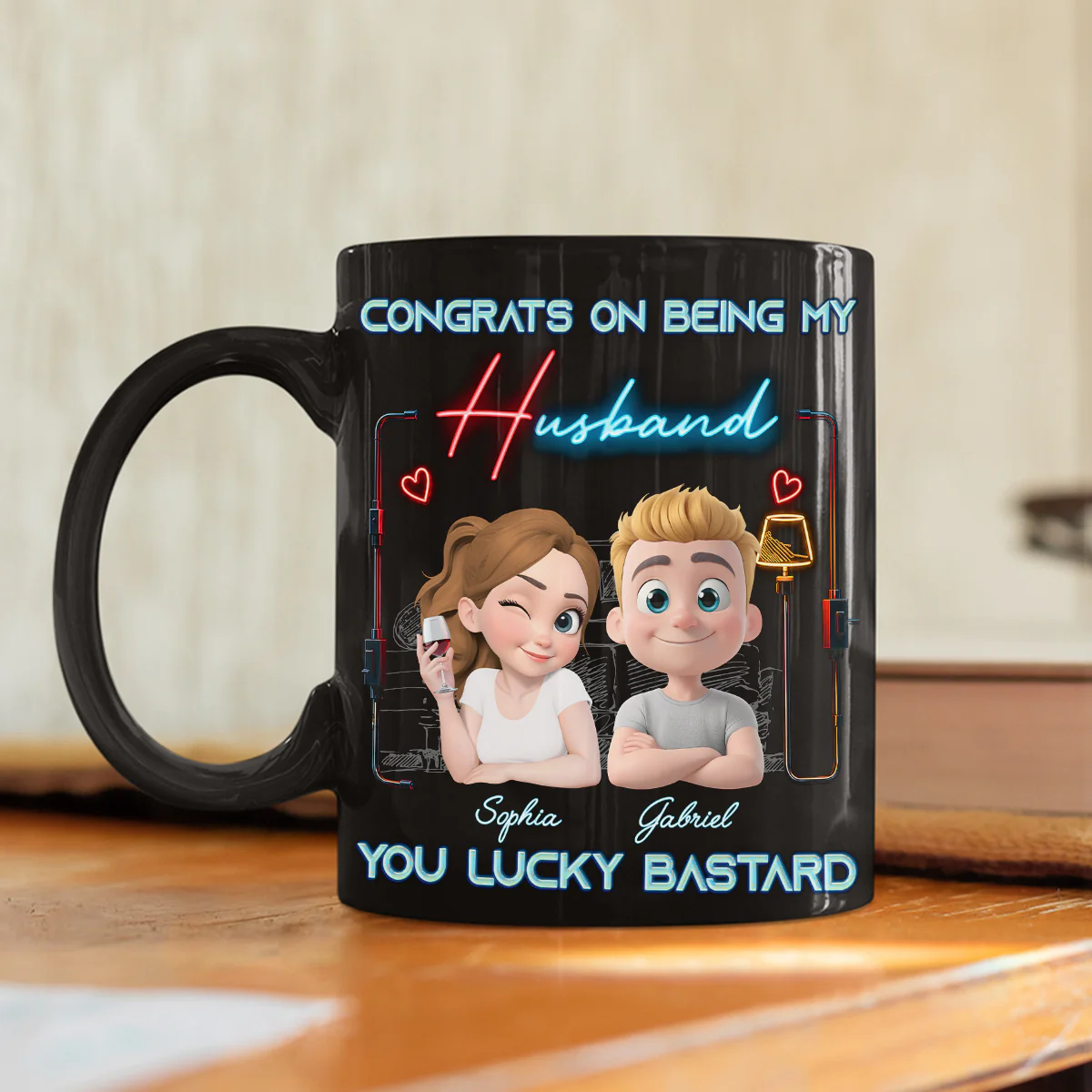 Luckily - Personalized Custom Coffee Mug - Image 4